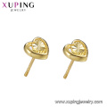 95953 Xuping joyas 24K chapado en oro China al por mayor forma de corazón pendientes del perno prisionero